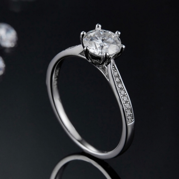 Certified 2ct. t.w. Moissanite Bridal Engagement Wedding Ring NEW - Picture 3 of 15